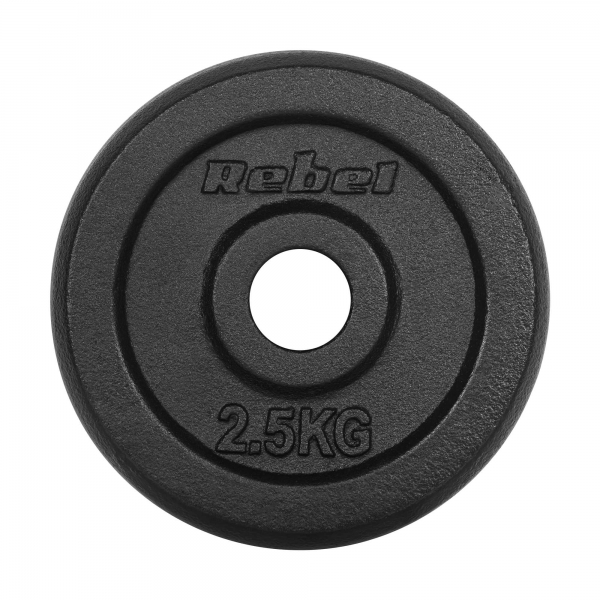 Sada litinových závaží 4x2,5kg, otvor 31mm, klasická deska, REBEL ACTIVE