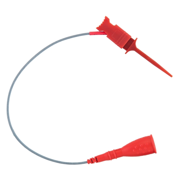 Bezpečnostní uchopovač dráp 1N-0014-R + kabel gn 2mm CAT II 300V, 2A červená