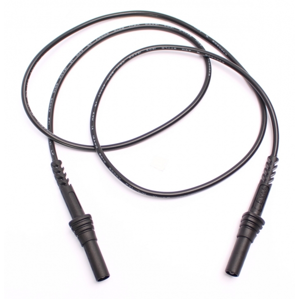 Bezpečnostní kabel banánek rovný-rovný 4mm 10A PPS1C-0005-BK CAT IV 600V, černý