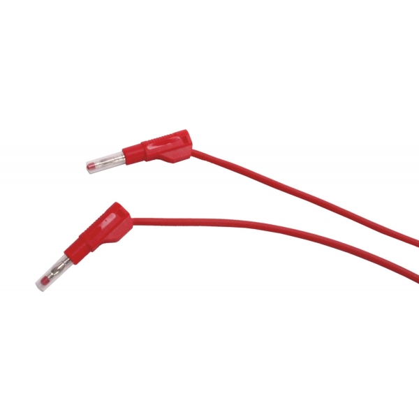 Testovací kabel, 2x bezpečnostní banánek, 4mm, 1m, PPS2-B100 20A CAT II 600V červený