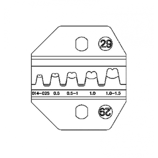 OPT LY-29B čelisti pro neizolované konektory  0,14-1,5mm2 do PA-6B, LY, BN